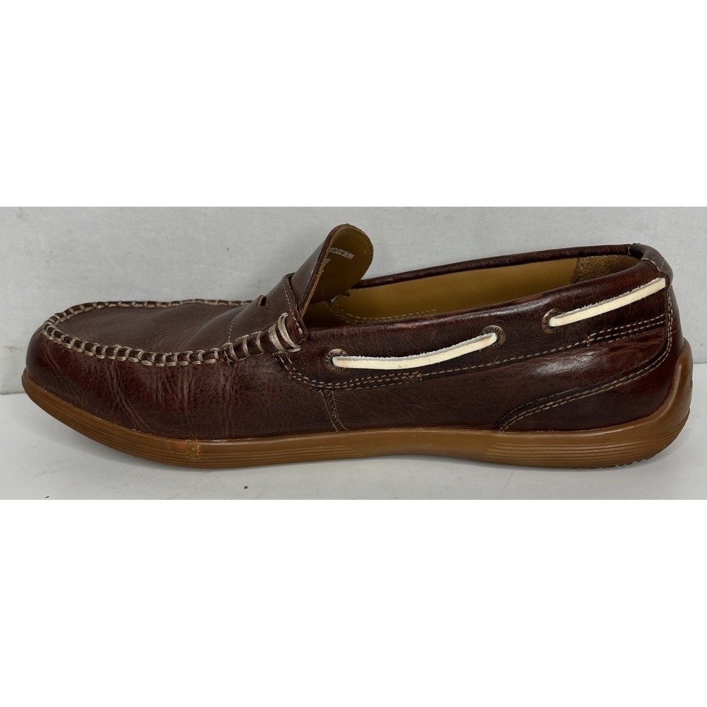 Mens Sebago Nantucket Boat Shoes Loafers Sz 9 M Used Classic Brown Leather - Picture 5 of 10